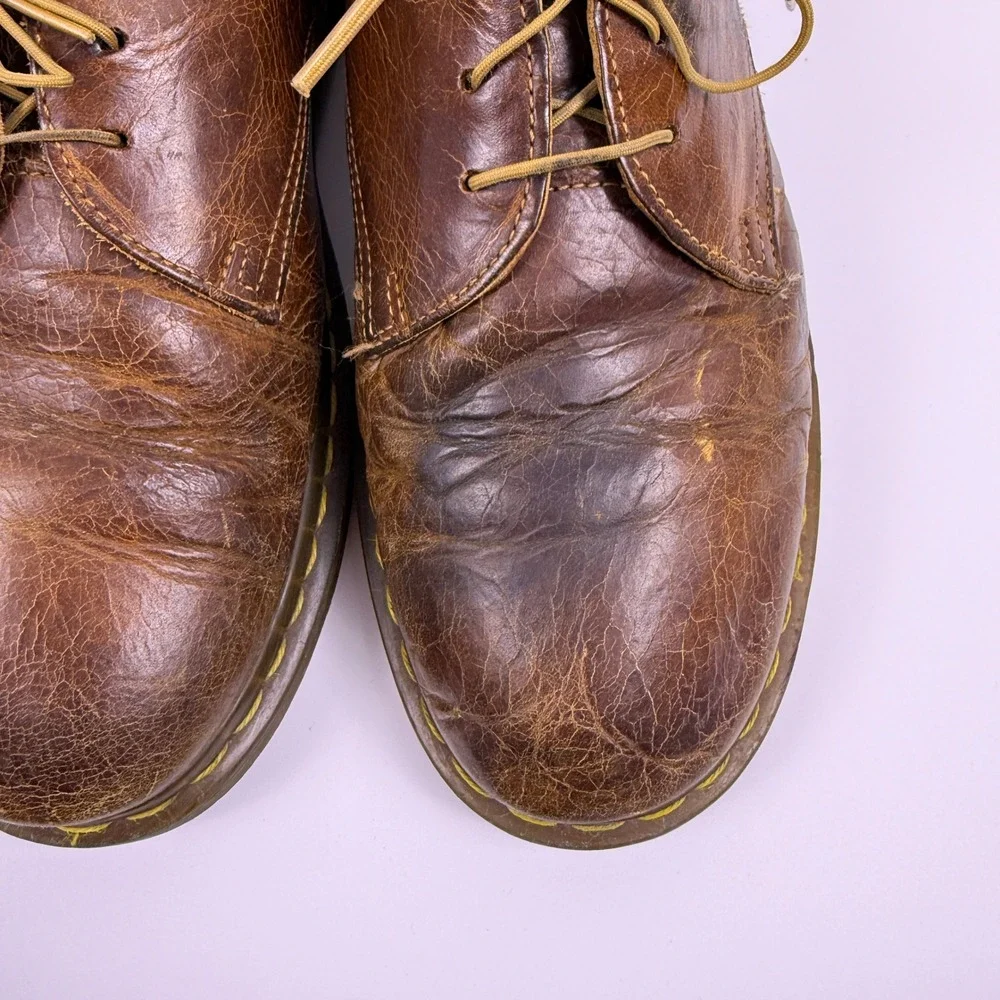 VTG Dr. Martens 1461 3-Eye Oxford Shoes Mens 11 Crazy Horse Leather Academia
